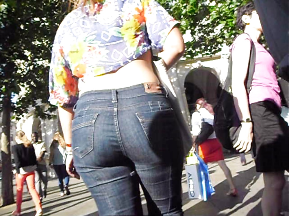 PAWG redhead in tight jeans on the street #34648406