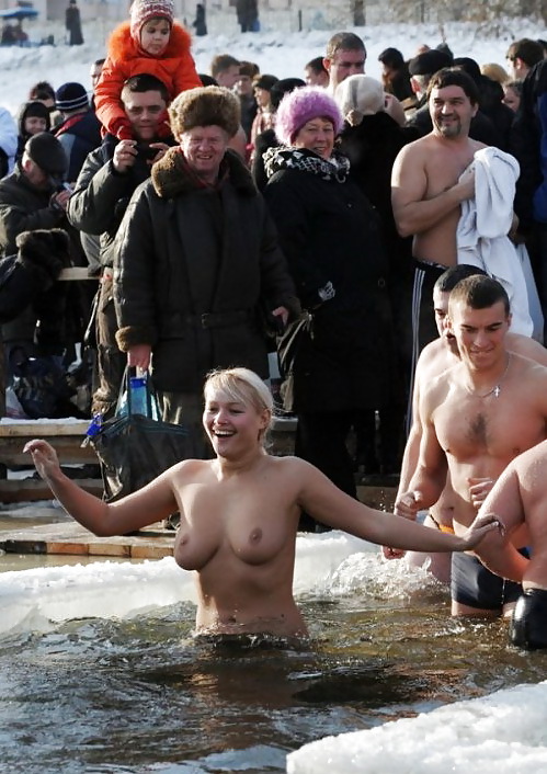 Russian Epiphany bathing! Amateur! #35792861