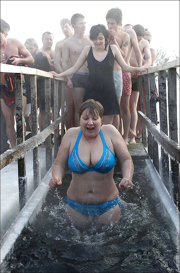 Russian Epiphany bathing! Amateur! #35792911