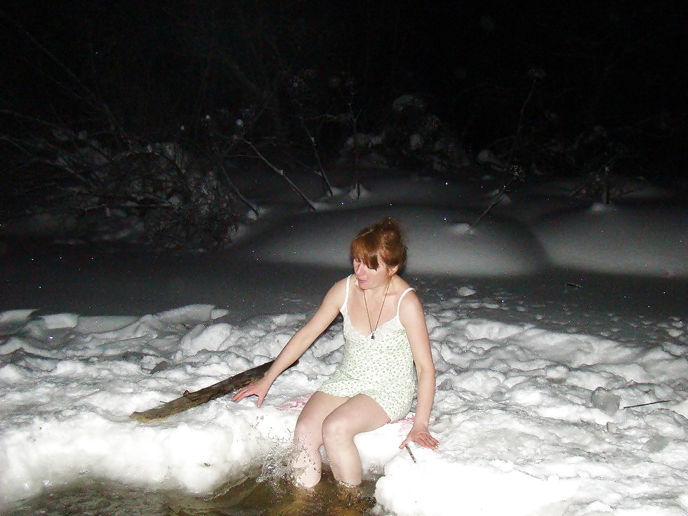 Russian Epiphany bathing! Amateur! #35792919