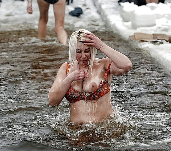 Russian Epiphany bathing! Amateur! #35792964