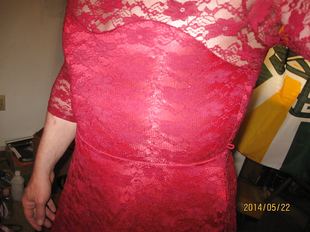 Red lace dress #28878847