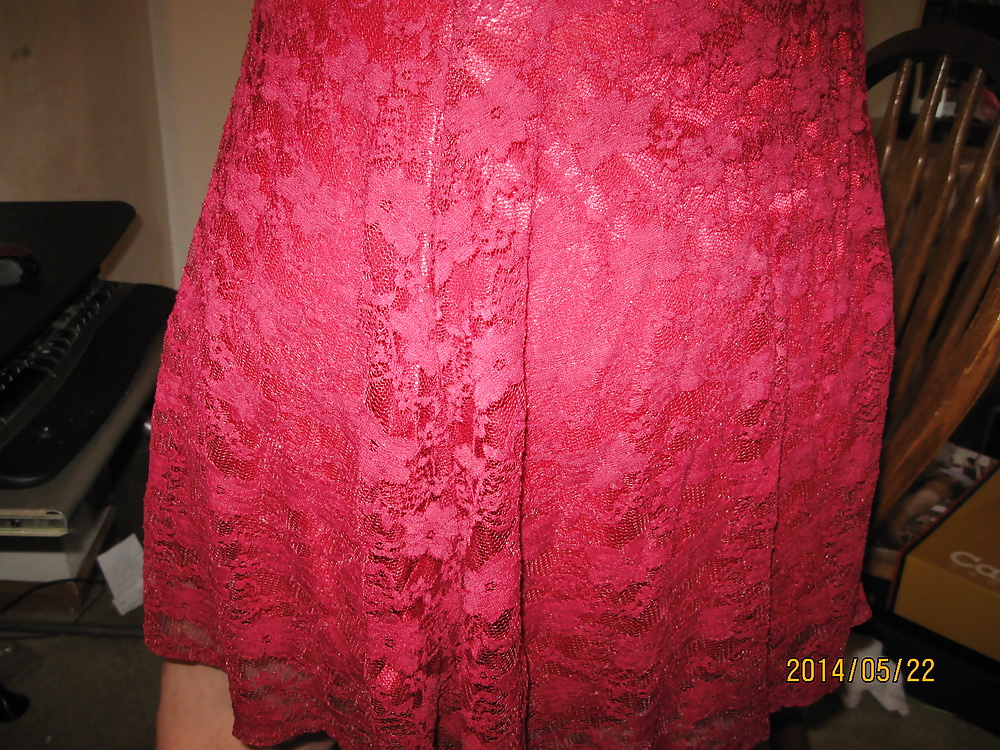 Red lace dress #28878864