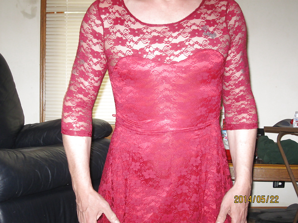 Red lace dress #28878917