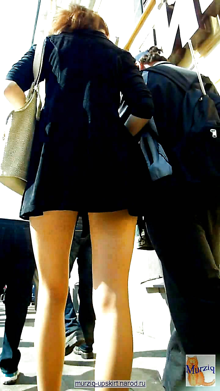 Pantyhose in the street-Looking up her skirt.8 #27402142
