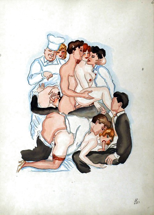 Vintage Erotic Drawings 15 #32687604