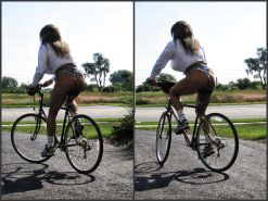 Bicycle Gurl In Extreme Booty MicroShorts