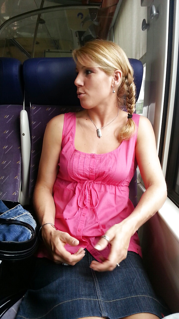 French lover girl feet on train #27346744