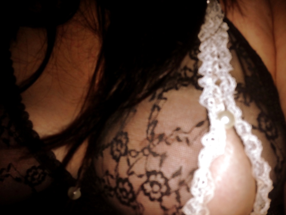 Boobs cleavage in lace outfit showing tits and nipples #39485511