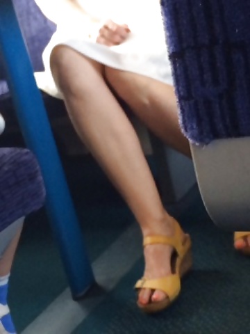 Milf shows legs and upskirt on train #33305680