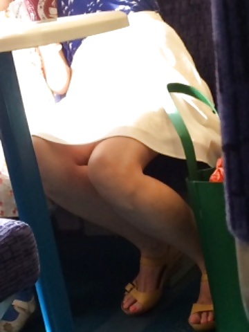 Milf shows legs and upskirt on train #33305688