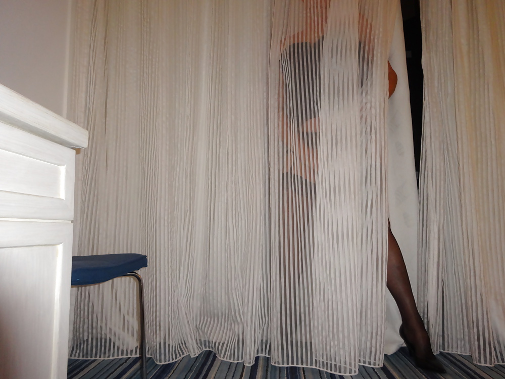 Voyeur behind the curtain #35502037