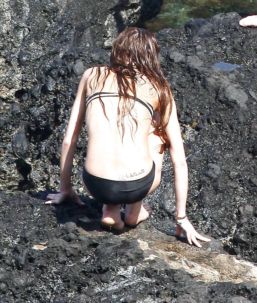Lindsay Lohan ... Hot In Black White Bikini #37401429