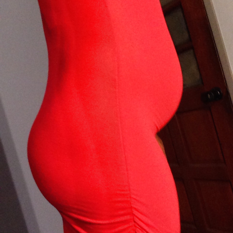 Cute body pregnant teen in red amazing curves and bubble bum #40755710