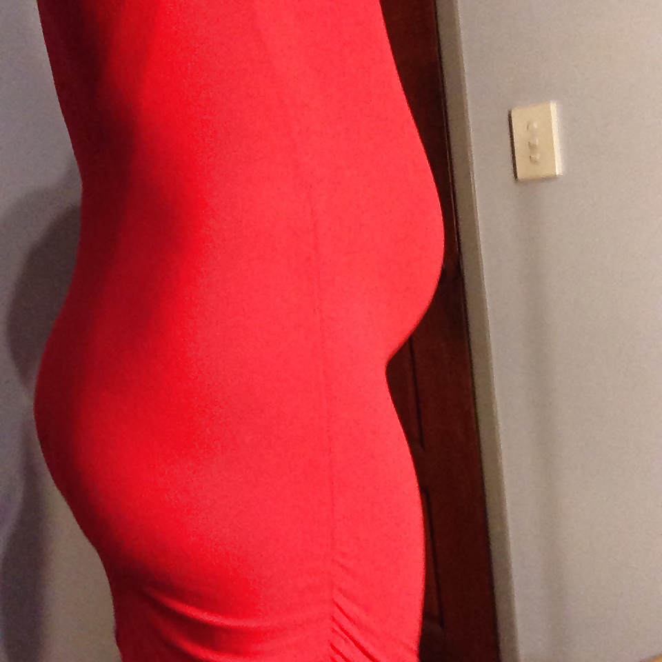 Cute body pregnant teen in red amazing curves and bubble bum #40755836