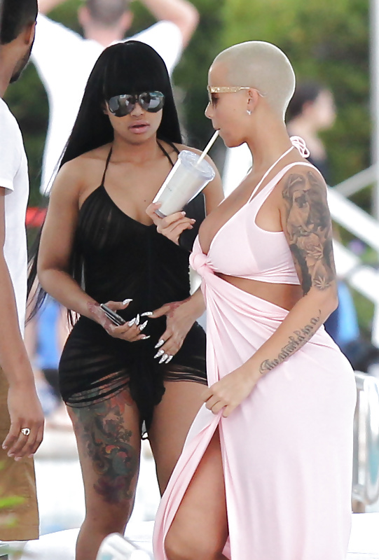 Amber Rose & Blac Chyna - Tits & ASS on Miami Beach - Ameman #40979958