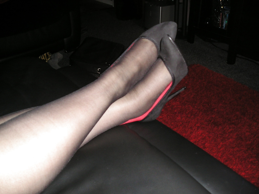 Even more of Tasha's black red seamed tights pantyhose #33754094