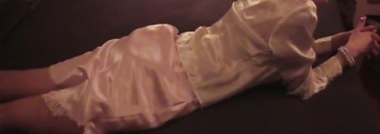 Pink satin slip, white satin blouse vol.2 #39932633