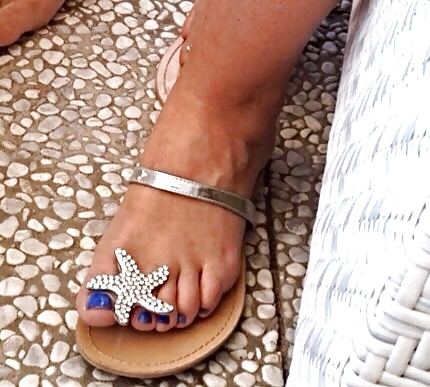 Sister in law with my wife's sandals #27218519