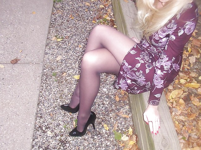 Nylon upskirt - just legs in nylons 2 #29950215