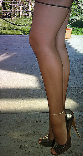 Nylon upskirt - just legs in nylons 2 #29950455