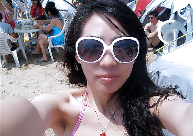 私のビーチへの訪問（毛むくじゃらの脇の下を持つ美しいアジア人
 #23637907