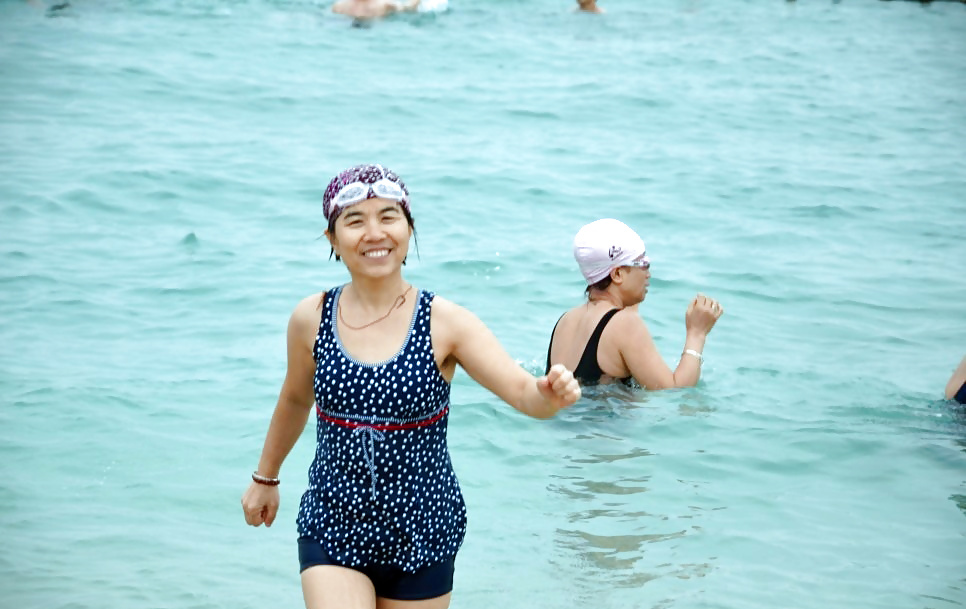 私のビーチへの訪問（毛むくじゃらの脇の下を持つ美しいアジア人
 #23638010