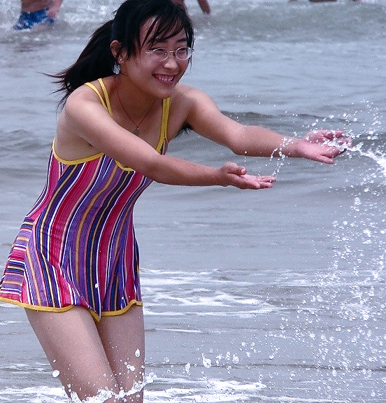 私のビーチへの訪問（毛むくじゃらの脇の下を持つ美しいアジア人
 #23638248