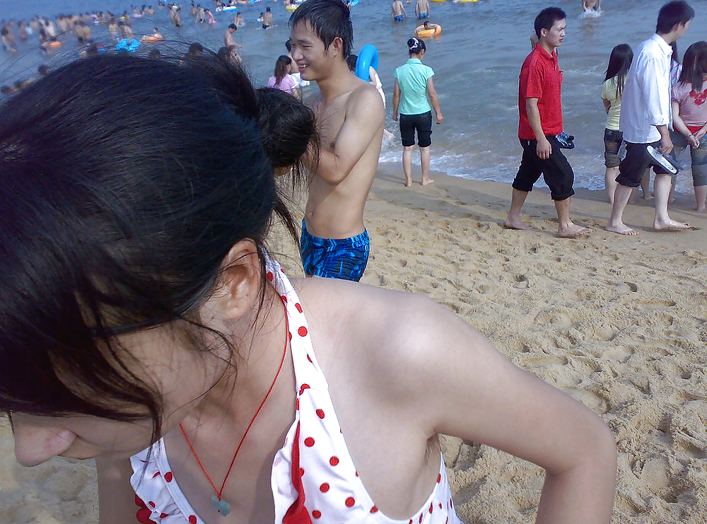 私のビーチへの訪問（毛むくじゃらの脇の下を持つ美しいアジア人
 #23639736