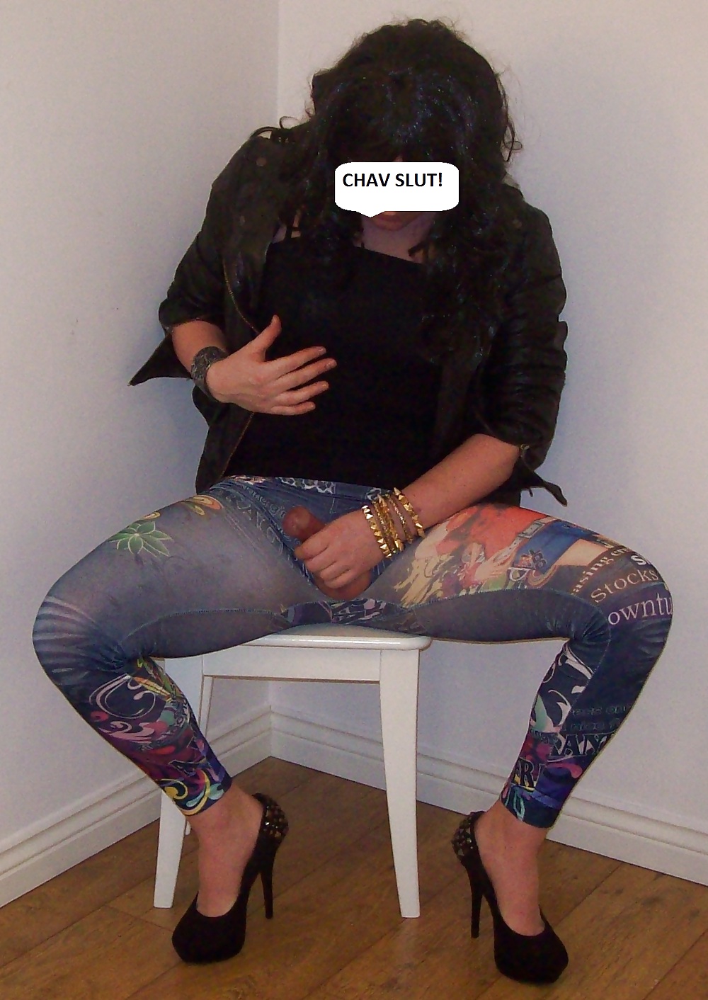 Total Chav Slut in Trashy Cheap Leggings #26235866
