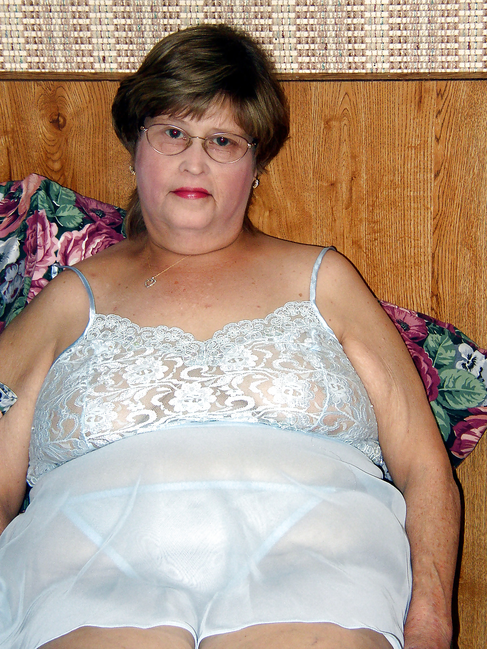 Mature BBW In Sheer Blue Nightgown #41005693