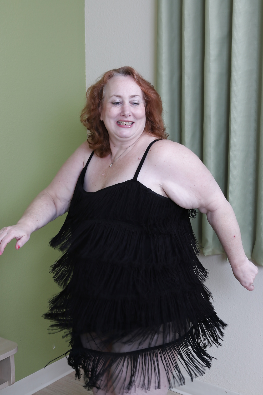 Shy BBW in little black dress #39671177