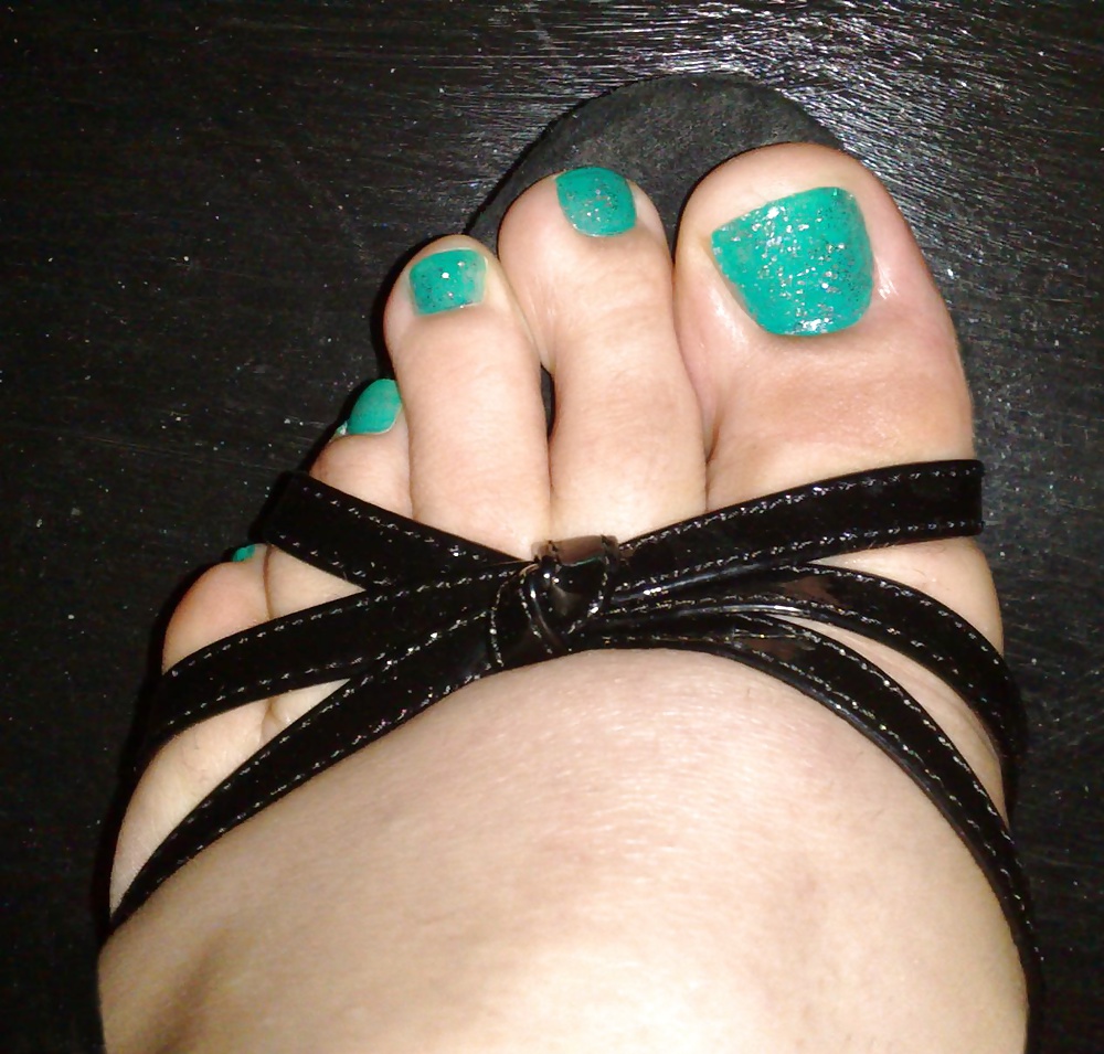 Nail polish glitter feet  #30527477