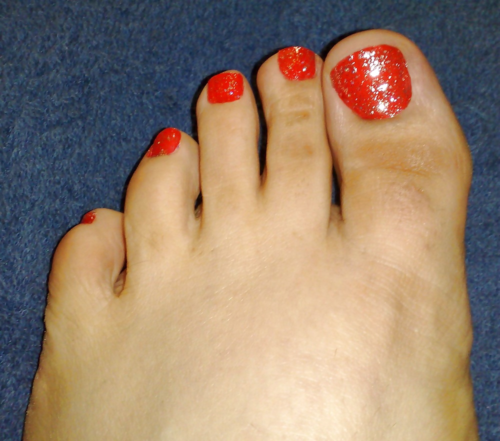 Nail polish glitter feet  #30527512