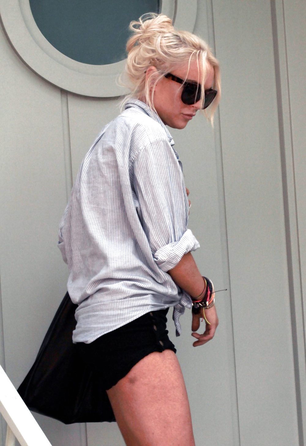 Lindsay Lohan ... Black Mini Shorts #36655928