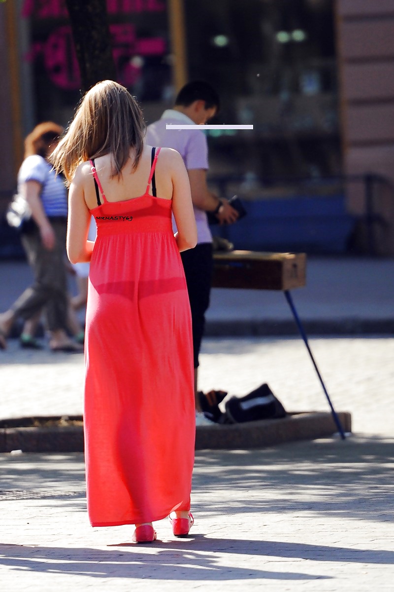 Candid Wives In See Thru In Public #37387073