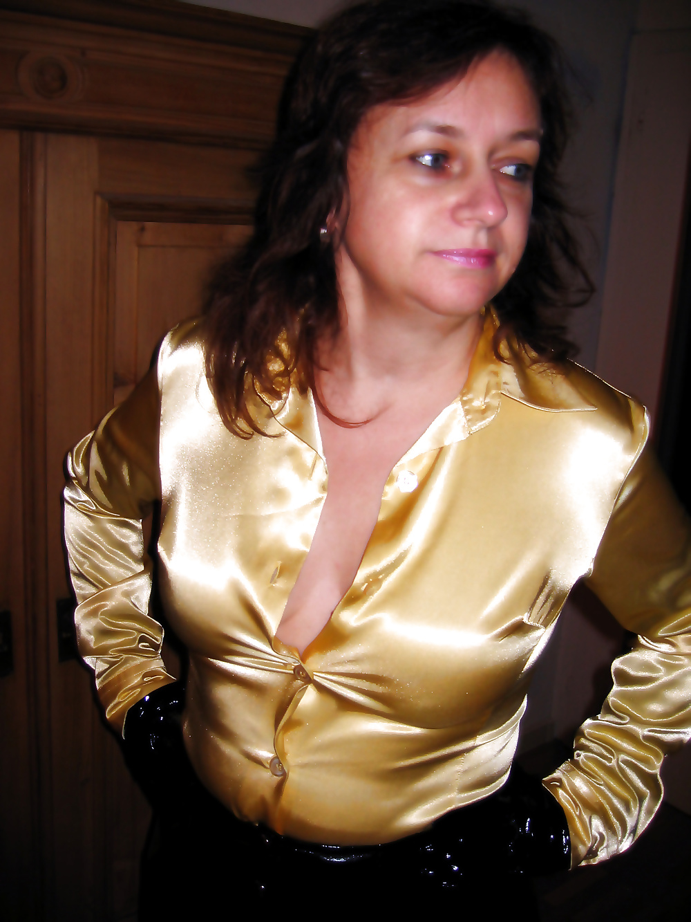 Hairy MILF in PVC Lingerie and Satin Blouse #33212140