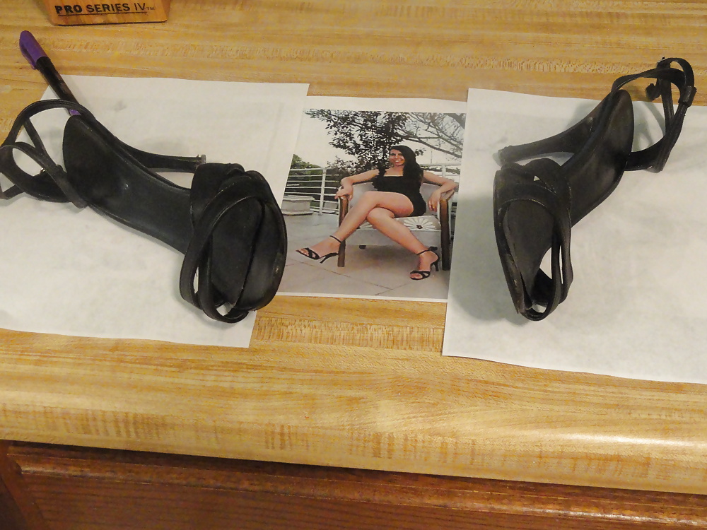 26 year old Beauty's black strappy heels from college  #33184703