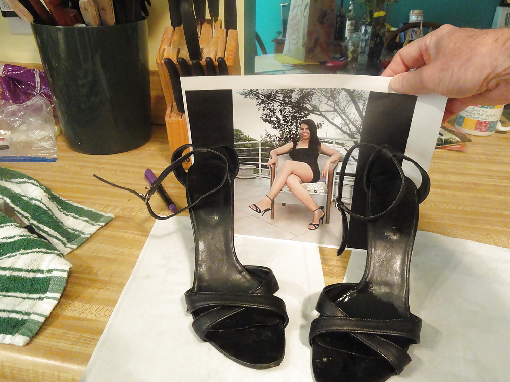 26 year old Beauty's black strappy heels from college  #33184756