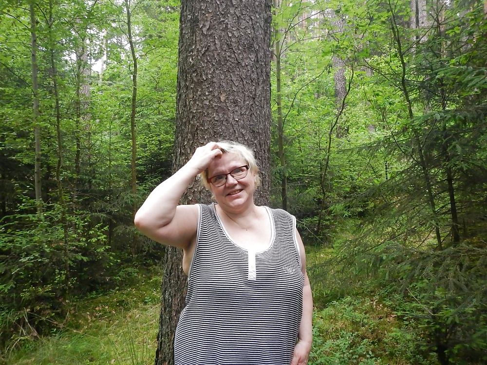 Busty granny in forest #40706316