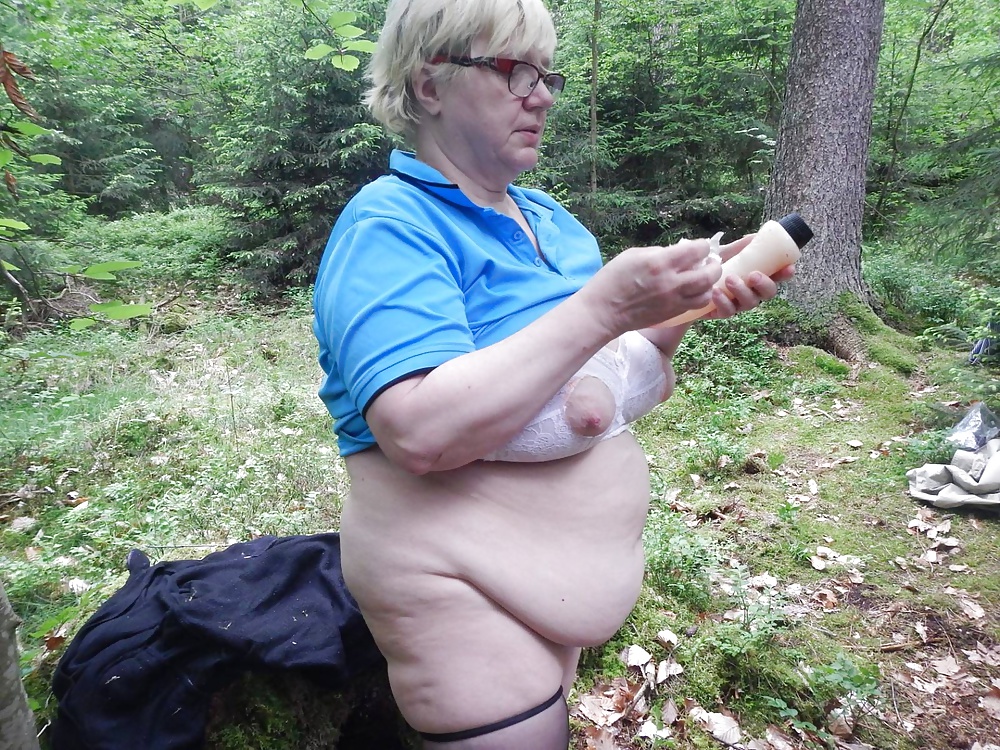 Busty granny in forest #40706339