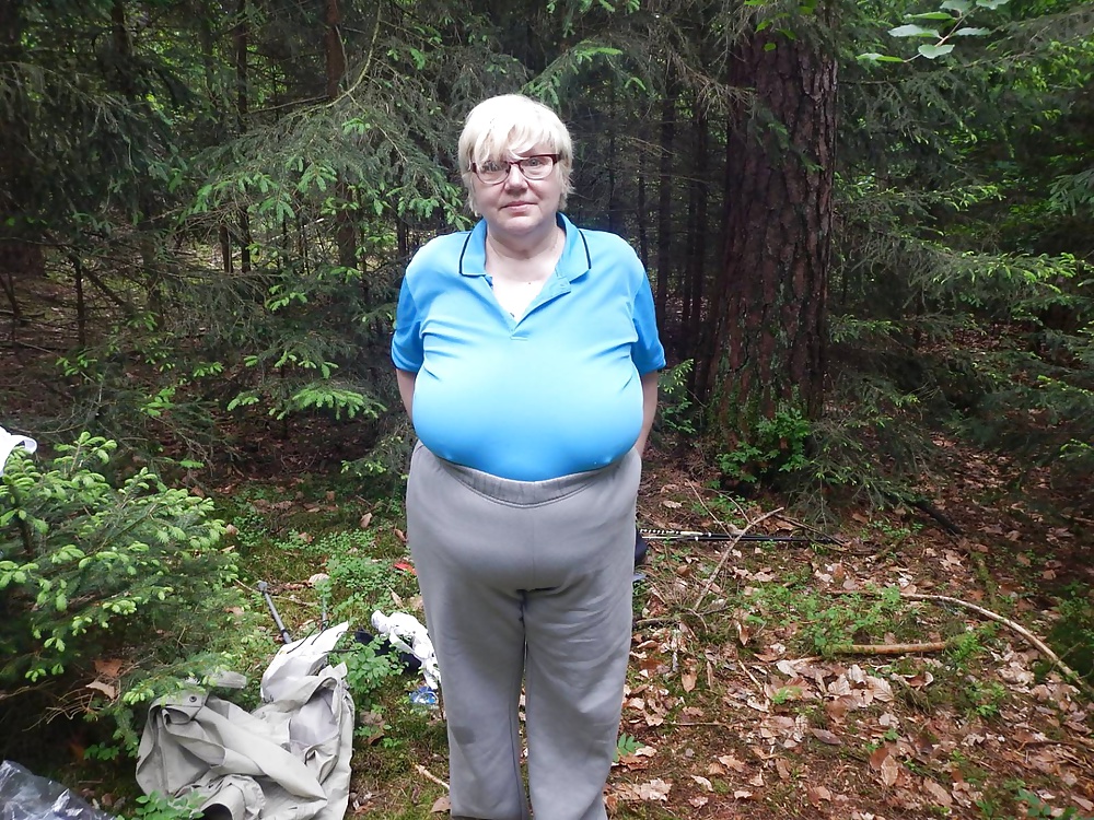 Busty granny in forest #40706392