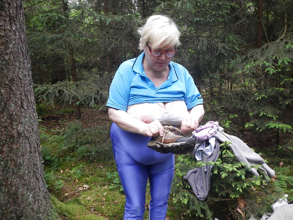 Busty granny in forest #40706464