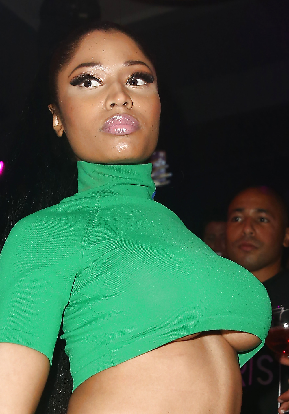 Nicki Minaj - Green Underboob Dress  #32320133