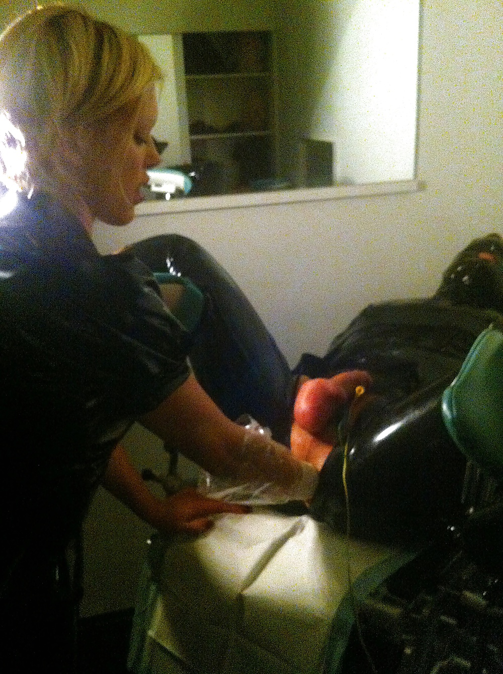 Long latex session with two femdoms #35409764