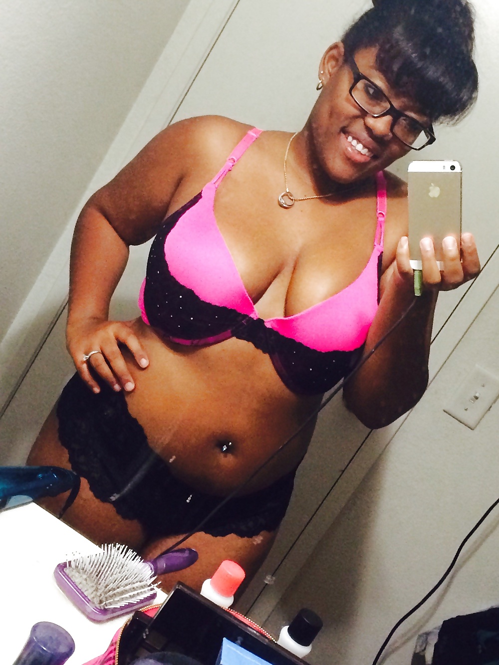 Black teen in bra and panties  #28262707