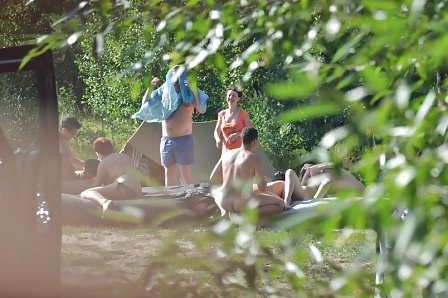 Russian nudists have fun in the forest #35415395