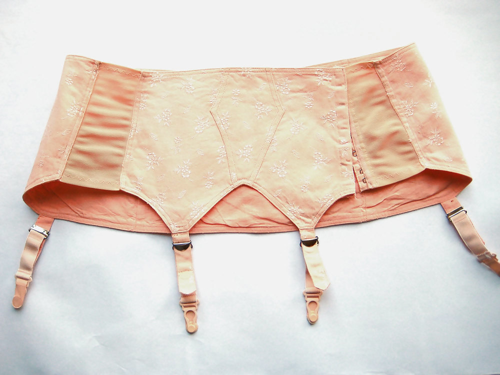 Vintage satin garter belts #23704442
