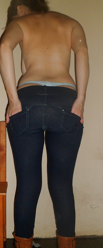 Sexy Ass T-Shirt In Jeans Und Slip #24379658
