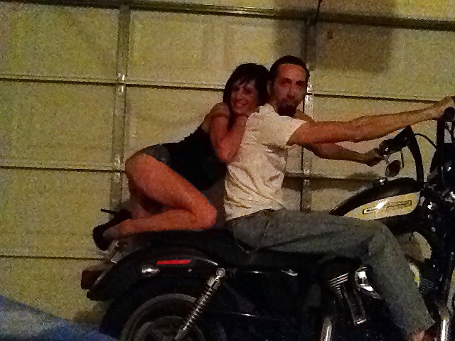 Zoe sexing it up on Levi's Harley. #24807203